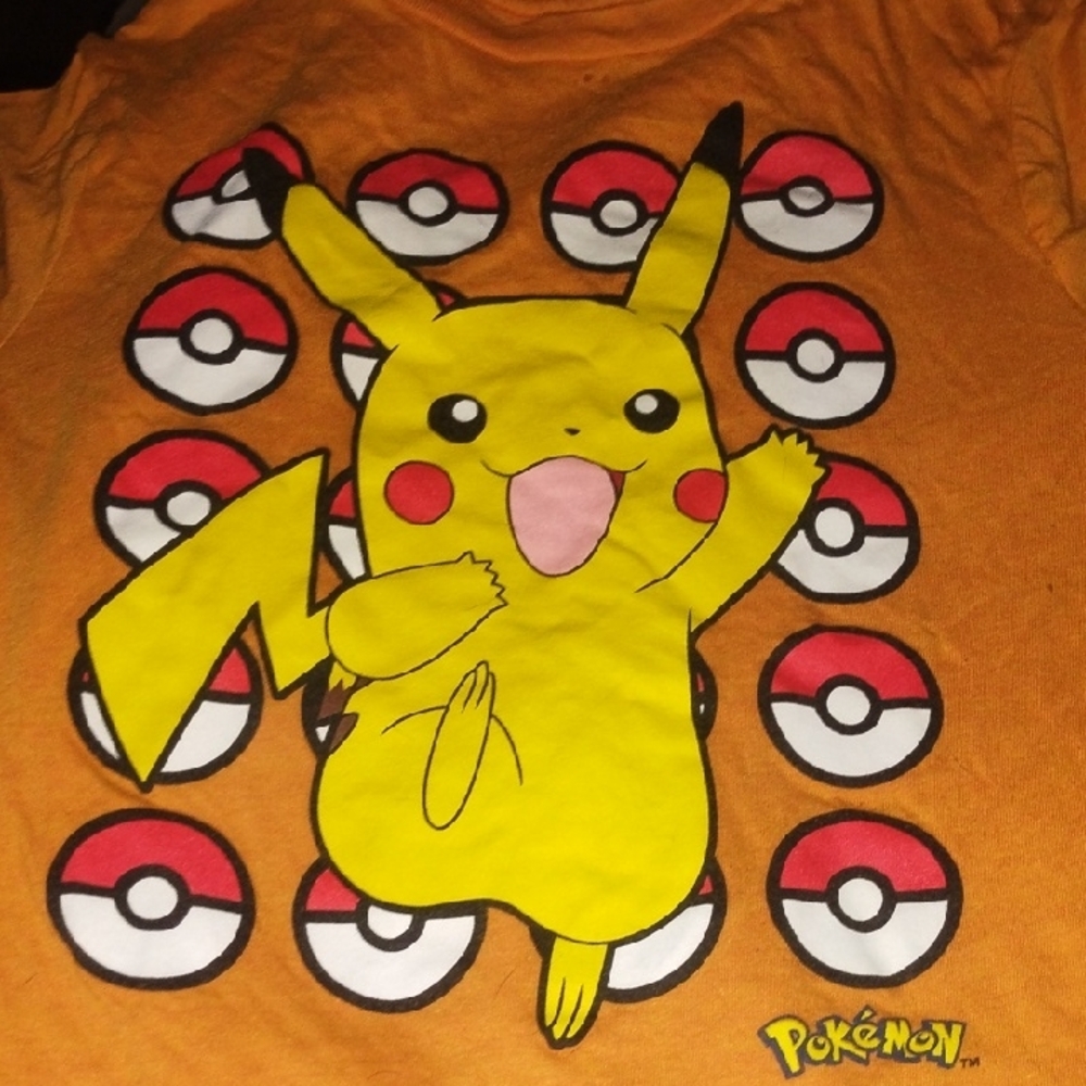 Kids Orange Pikachu T-Shirt